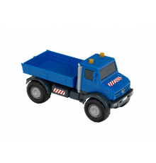 Самоскид Unimog з етикеткою