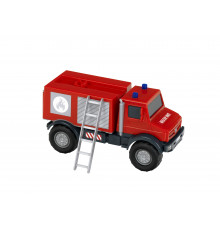 Пожежний автомобіль Unimog з етикеткою
