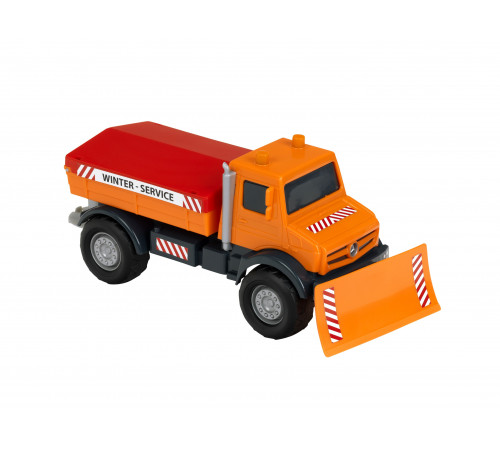 Снігоочисний автомобіль Unimog з етикеткою Снігоочисний автомобіль Unimog з етикеткою