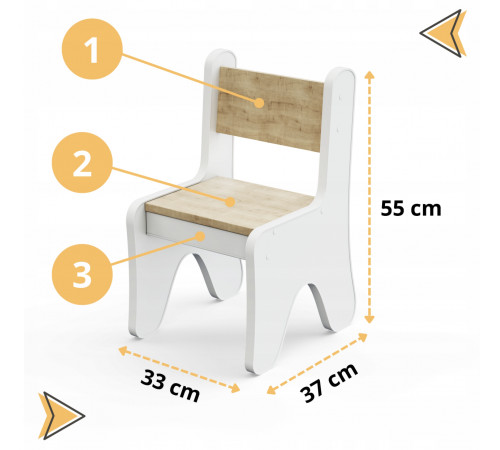 Стільчик для дитячої кімнати 55×37×33 дитячий зручний стілець для ігор, білий з блакитним – в наличии! Купите сейчас у KAZKOVA