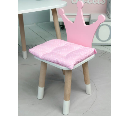 Подушка м'яка для дитячого стільчика 23х28, рожева в горошок – в наличии! Купите сейчас у KAZKOVA