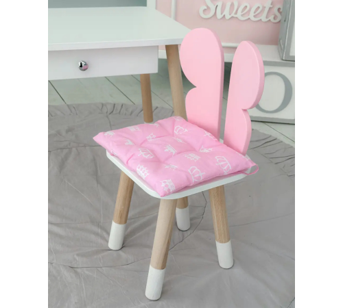 Подушка м'яка для дитячого стільчика 23х28, рожева в горошок – в наличии! Купите сейчас у KAZKOVA