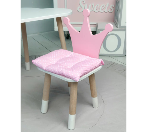 Подушка м'яка для дитячого стільчика 23х28, рожева з короною – в наличии! Купите сейчас у KAZKOVA