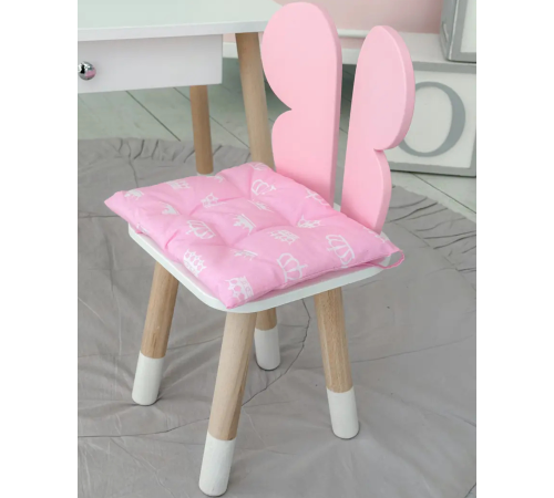 Подушка м'яка для дитячого стільчика 23х28, рожева з короною – в наличии! Купите сейчас у KAZKOVA