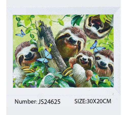 Алмазна мозаїка JS 24625 (50) "TK Group", 20х30 см, "Лінивець", в коробці