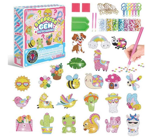 Алмазна мозаїка 21007 N (60/2) адвент-календар, 24 брелоки, 24 кріплення, 2 таці, 2 стилуси, в коробці