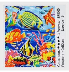 Картина за номерами + Алмазна мозаїка B 78665 (30) "TK Group", 40х50 см, “Рибки”, в коробці