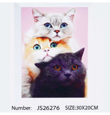 Алмазна мозаїка JS 26276 (50) "TK Group", “Пухнастики”, 20х30 см, в коробці