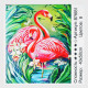 Картина за номерами + Алмазна мозаїка B 76651 (30) "TK Group", 40x50 см, “Рожевий фламінго”, в коробці