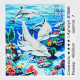 Картина за номерами + Алмазна мозаїка B 78666 (30) "TK Group", 40x50 см, “Дельфіни”, в коробці