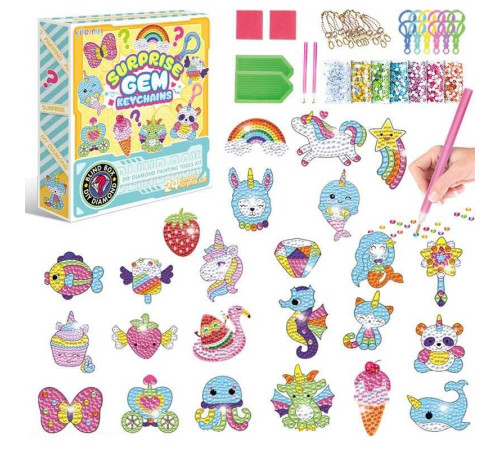 Алмазна мозаїка 21007 P (60/2) адвент-календар, 24 брелоки, 24 кріплення, 2 таці, 2 стилуси, в коробці