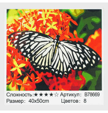 Картина за номерами + Алмазна мозаїка B 78669 (30) "TK Group", 40x50 см, “Метелик”, в коробці
