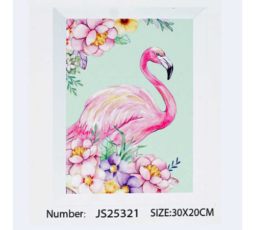 Алмазна мозаїка JS 25321 (50) "TK Group", 20х30 см, "Рожевий фламінго", в коробці