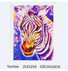 Алмазна мозаїка JS 25259 (50) "TK Group", 20х30 см, “Зебра”, в коробці