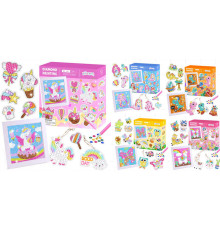 Алмазна мозаїка C 64274 (60) 4 види, картина, рамка, наліпки, 2 брелоки, фурнітура, алмази, тарілочка, віск, стилус, ВИДАЄТЬСЯ МІКС ВИДІВ, в коробці