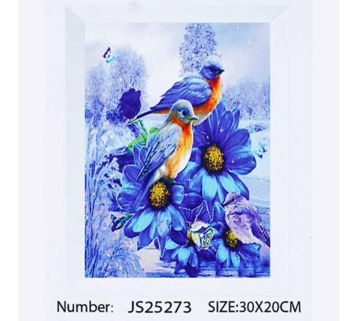 Алмазна мозаїка JS 25273 (50) "TK Group", 20х30 см, “Зимові птахи”, в коробці