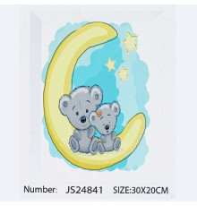 Алмазна мозаїка JS 24841 (50) "TK Group", 20х30 см, "Ведвежата на Місяці", в коробці