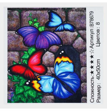 Картина за номерами + Алмазна мозаїка B 78679 (30) "TK Group", 40х50 см, “Метелики”, в коробці