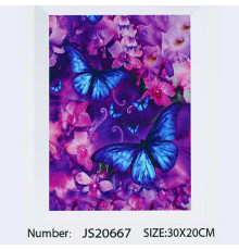 Алмазна мозаїка JS 20667 (50) "TK Group", 20х30 см, “Метелики”, в коробці