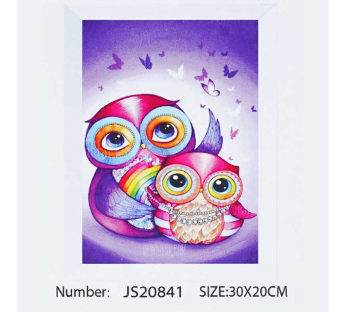 Алмазна мозаїка JS 20841 (50) "TK Group", 20х30 см, “Милі сови”, в коробці