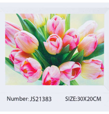 Алмазна мозаїка JS 21383 (50) "TK Group", “Тюльпани”, 20х30 см, в коробці
