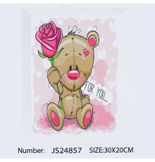 Алмазна мозаїка JS 24857 (50) "TK Group", "Ведмежатко", 20х30 см, в коробці