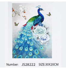 Алмазна мозаїка JS 28222 (50) "TK Group", 20х30 см, "Павич", в коробці