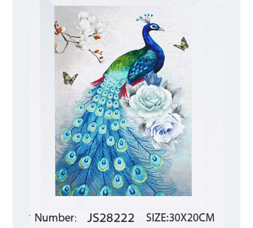 Алмазна мозаїка JS 28222 (50) "TK Group", 20х30 см, "Павич", в коробці