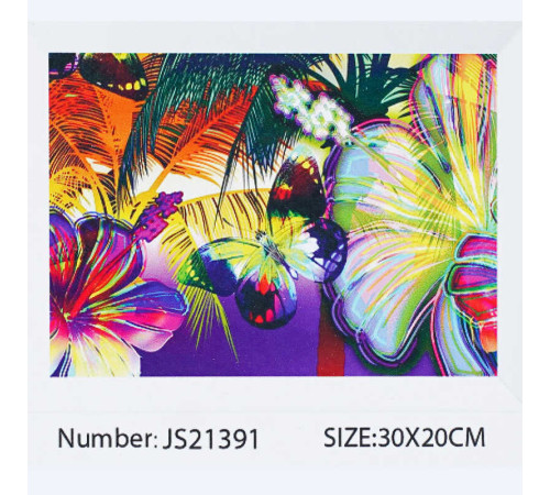 Алмазна мозаїка JS 21391 (50) "TK Group", 20х30 см, "Чарівний світ метеликів", в коробці