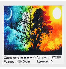 Картина за номерами + Алмазна мозаїка B 75288 (30) "TK Group", 40x50 см, “Дерево життя”, в коробці