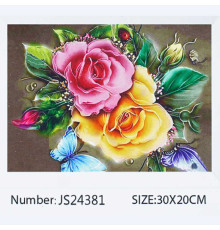 Алмазна мозаїка JS 24381 (50) "TK Group", 20х30 см, “Троянди”, в коробці