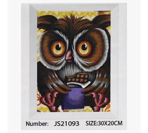 Алмазна мозаїка JS 21093 (50) "TK Group", "Сова", 30х20 см в коробці