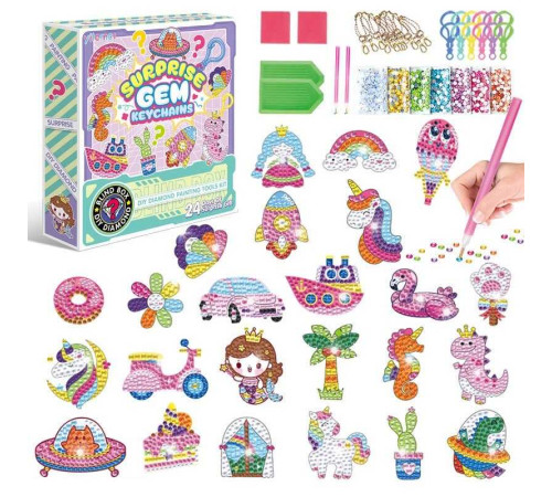 Алмазна мозаїка 21007 M (60/2) адвент-календар, 24 брелоки, 24 кріплення, 2 таці, 2 стилуси, в коробці