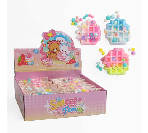 Гра антистрес C 71215 (24) ЦІНА ЗА 14 ШТУК В БЛОЦІ, “Вафля”, блискітки, м’які кульки, в коробці – в наличии! Купите сейчас у KAZKOVA