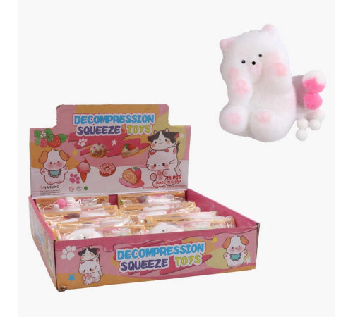 Гра антистрес C 72089 (24) ЦІНА ЗА 16 ШТУК В БЛОЦІ, "Тваринка", волохата, м'які кульки, розмір 6х8х2.5 см, в коробці