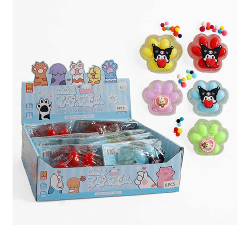 Гра антистрес C 72605 (24) ЦІНА ЗА 8 ШТУК В БЛОЦІ, “Лапка”, м’які кульки, аксесуар, в коробці