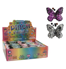 Гра антистрес C 71356 (24) ЦІНА ЗА 16 ШТУК В БЛОЦІ, "Метелик", м'які кульки, блискітки, розмір 9х7х2 см, в коробці