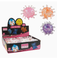 Гра антистрес C 72354 (24) ЦІНА ЗА 12 ШТУК В БЛОЦІ, "Вірус", розмір 7х7х7 см, гелеве наповнення, блискітки, в коробці