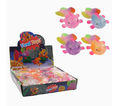 Гра антистрес C 68832 (24) ЦІНА ЗА 12 ШТУК В БЛОЦІ, "Аксолотль", розмір 10х6х4 см, гелеве наповнення, блискітки, в коробці