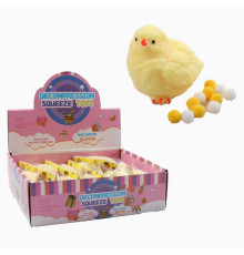 Гра антистрес C 72379 (24) ЦІНА ЗА 12 ШТУК В БЛОЦІ, ”Курчатко”, розмір - 3.5х6х7 см, текстильні кульки, в коробці