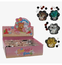 Гра антистрес C 72502 (24) ЦІНА ЗА 16 ШТУК В БЛОЦІ, "Лапка", блискітки, розмір 6.5х2х6.5 см, метелик, м'які кульки, в коробці