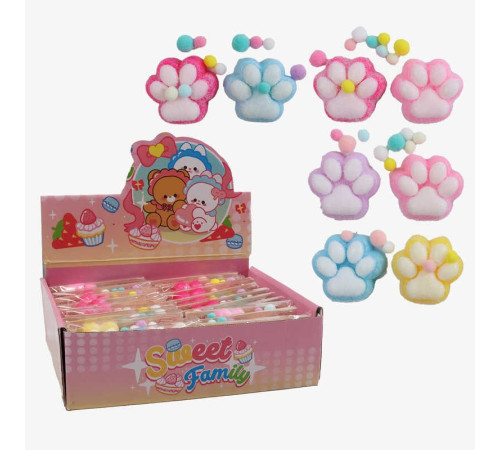 Гра антистрес C 72493 (24) ЦІНА ЗА 20 ШТУК В БЛОЦІ, "Лапка", волохата, м'які кульки, розмір 5.5х2х5.5 см, в коробці