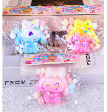 Гра антистрес C 71222 (24) ЦІНА ЗА 16 ШТУК В БЛОЦІ, герой, висота 8 см, блискітки, м'які кульки, градієнт, в коробці