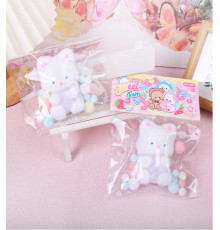 Гра антистрес C 71232 (24) ЦІНА ЗА 14 ШТУК В БЛОЦІ, "Котик", волохатий, висота 8 см, м'які кульки, в коробці