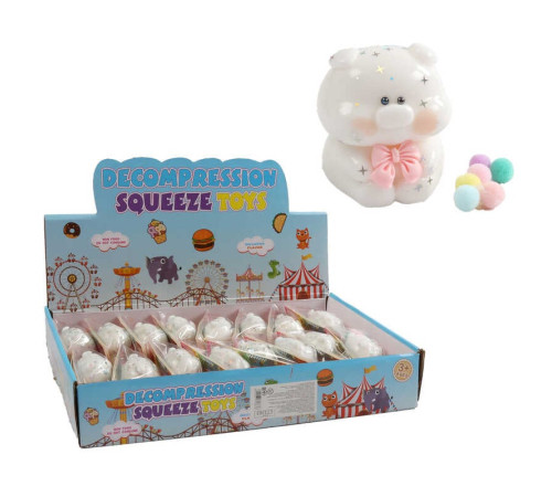 Гра антистрес C 71363 (24) ЦІНА ЗА 16 ШТУК В БЛОЦІ, м’які кульки, блискітки, в коробці