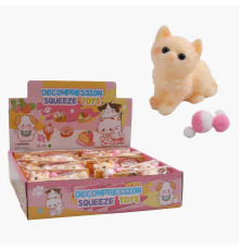 Гра антистрес C 72081 (24) ЦІНА ЗА 16 ШТУК В БЛОЦІ, "Тваринка", волохата, м'які кульки, пластикові очі, розмір 7х6х3 см, в коробці