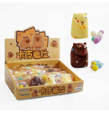 Гра антистрес C 72602 (24) ЦІНА ЗА 12 ШТУК В БЛОЦІ, “Капібара”, м’які кульки, в коробці