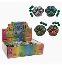 Гра антистрес C 72373 (16) ЦІНА ЗА 24 ШТУКИ В БЛОЦІ, “Лапка”, розмір - 7х6.5 см, паєтки, текстильні кульки, в коробці