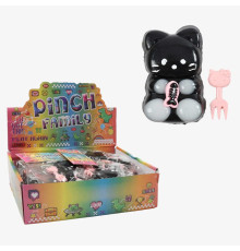 Гра антистрес C 72400 (16) ЦІНА ЗА 24 ШТУКИ В БЛОЦІ, "Кошеня", герой, розмір: 6х10 см, декоративна виделка, рибка, в коробці