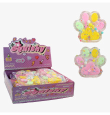 Гра антистрес C 72628 (8) ЦІНА ЗА 16 ШТУК В БЛОЦІ, "Лапка", розмір 13х13 см, шприц для надування бульбашок, м'які кульки, блискітки, в коробці